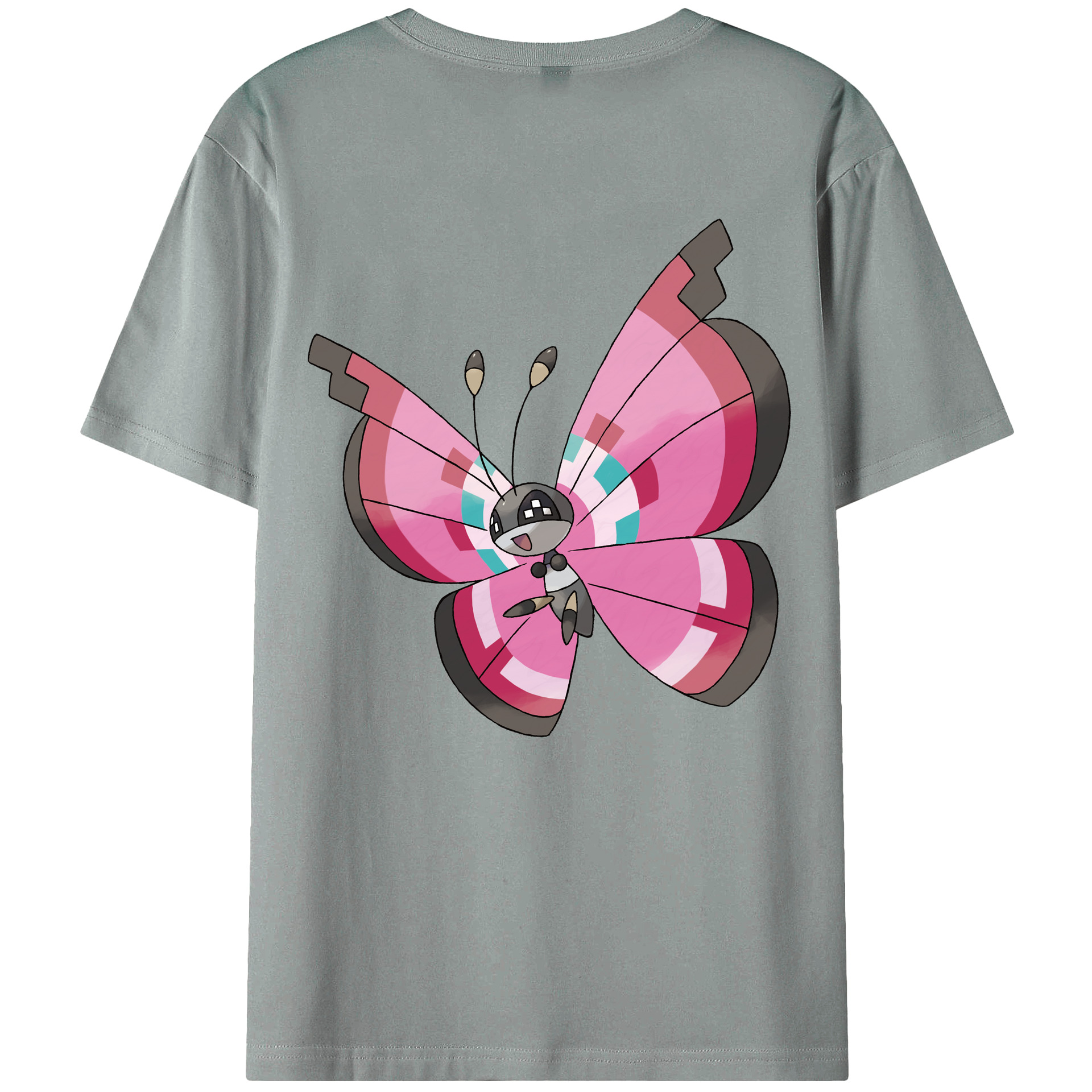 （画像用） ポケットモンスター Pokémon 綿100％ メンズ半袖Tシャツ（バックプリント） 通気性